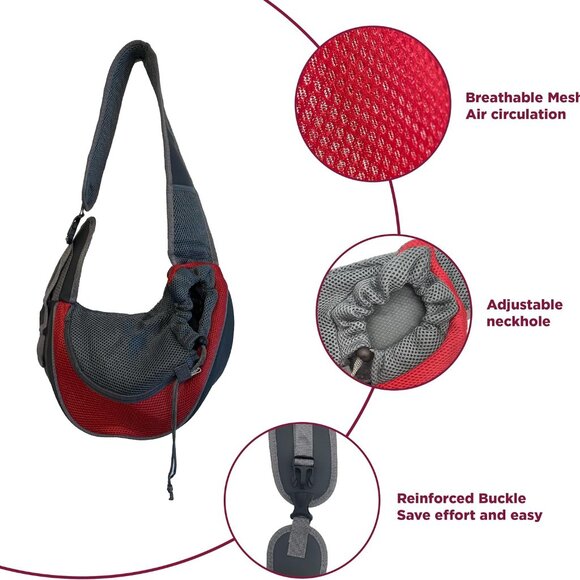 (NWOT) PAW PUPPY Pet Sling. Red, S - Picture 4 of 9